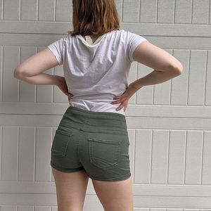 Green High Waisted Shorts